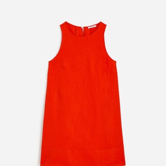 nwt madewell mini shift Sleeveless Red Dress linen bright flame small - Picture 6 of 13